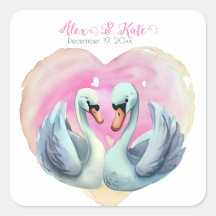 Cute Swan Couple | Boda romántico