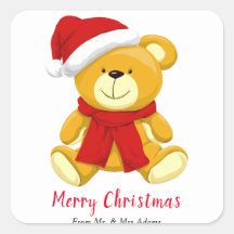 Cute Teddy Bear Feliz Navidad