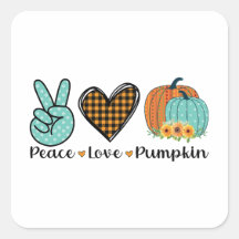 Cute Thanksgiving Sticker "Peace, Love, Pumpkin"