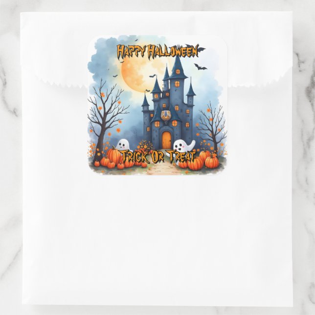 Pegatina Cuadrada Cute Trendy Halloween Spooky Collection (Bolso)