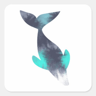 Pegatina Cuadrada Cute Whale