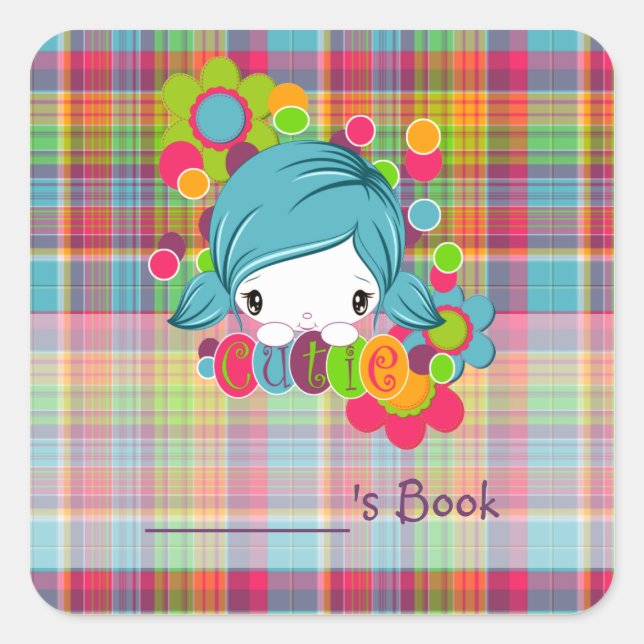 Pegatina Cuadrada Cutie (Anverso)