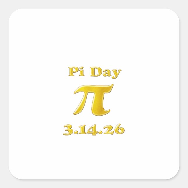 Pegatina Cuadrada Cutie 3.14 Pi Day (Anverso)