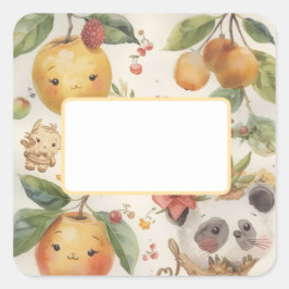 Pegatina Cuadrada Cutie Fruitie Sticker