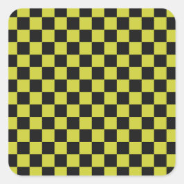 Pegatina Cuadrada Cyber lyme checkerboard pattern