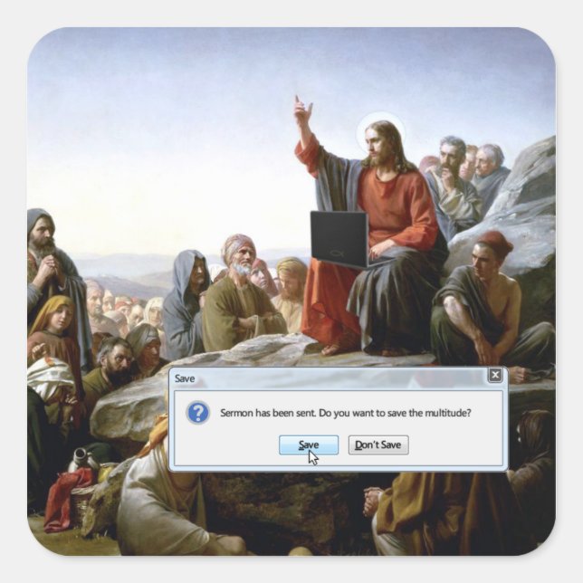 Pegatina Cuadrada Cyber Sermon Funny (Anverso)