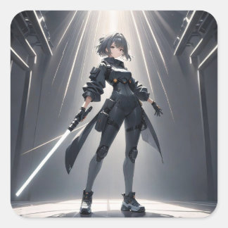 Pegatina Cuadrada cyberpunk