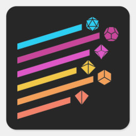 Pegatina Cuadrada Cyberpunk Dice Ray Tabletop RPG