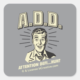 Pegatina Cuadrada D.A.: Atención Defi...¿Eh?
