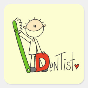 Pegatina Cuadrada D es para Dentista