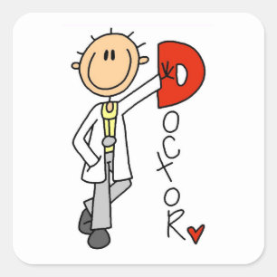 Pegatina Cuadrada D es para Doctor