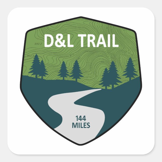 Pegatina Cuadrada D&L Trail Pennsylvania (Anverso)