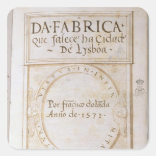 Pegatina Cuadrada Da Fabrica que falece ha Cidade de Lysboa'