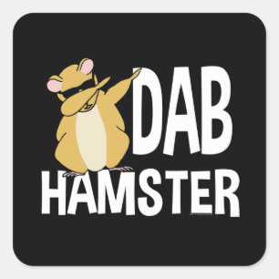 Pegatina Cuadrada Dab Hamster Funny Cubing Dabbing Animal Dabbing