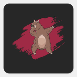 Pegatina Cuadrada Dabbing Lama Dab Alpaca Niños divertidos regalo Id