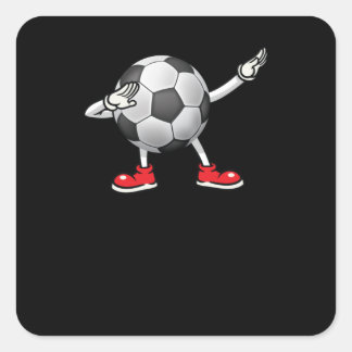 Pegatina Cuadrada Dabbing Soccer Ball Tee Niños Dab Dance