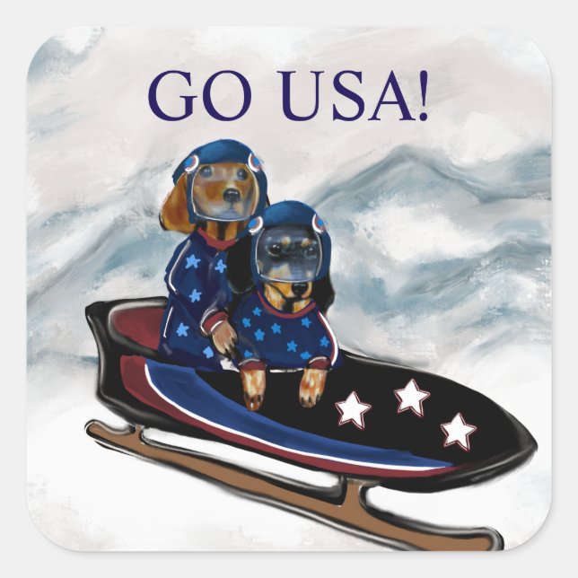 PEGATINA CUADRADA DACHSHUND  (Anverso)