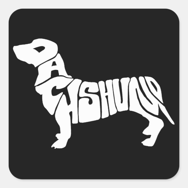 Pegatina Cuadrada Dachshund (Anverso)