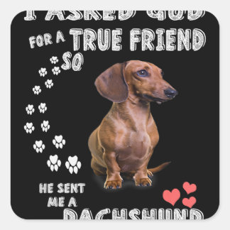 Pegatina Cuadrada Dachshund Doxie Chica Regalos Dachshund Mom