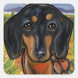 Pegatina Cuadrada DACHSHUND is a breed name and remains the same in