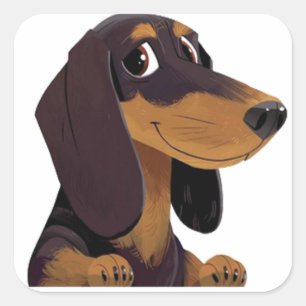 Pegatina Cuadrada Dachshund Lovers