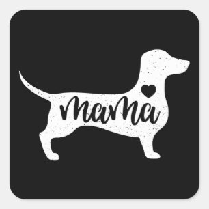 Pegatina Cuadrada Dachshund Mors Day Mama Dog Mom Paw Lover Regalo