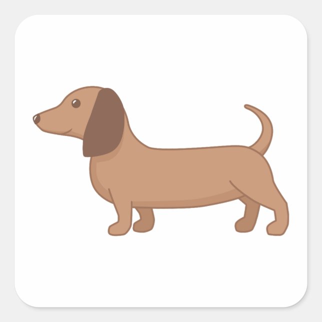 Pegatina Cuadrada Dachshund Wiener Sausage Dog (Anverso)