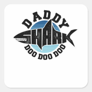Pegatina Cuadrada Daddy Shark