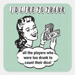 Pegatina Cuadrada Dados divertidos - quisiera agradecer
