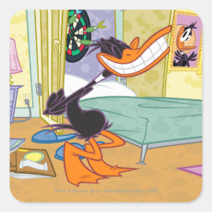 Pegatina Cuadrada DAFFY DUCK™ Gran sonrisa