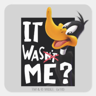 Pegatina Cuadrada DAFFY DUCK™- No fui yo / fui yo