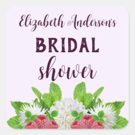 Pegatina Cuadrada Dahlia de Jardín Despedida de Soltera