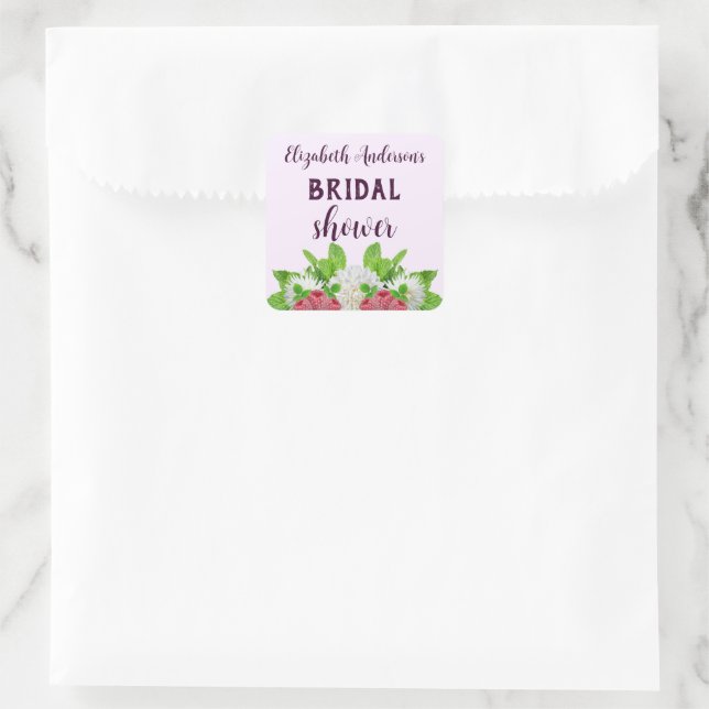 Pegatina Cuadrada Dahlia de Jardín Despedida de Soltera (Bolso)