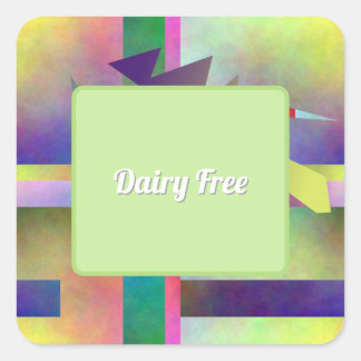 Pegatina Cuadrada Dairy Free Food Abstract Pattern Party