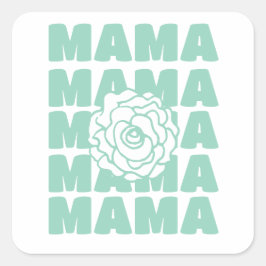 Pegatina Cuadrada Daisy Floral Mama 