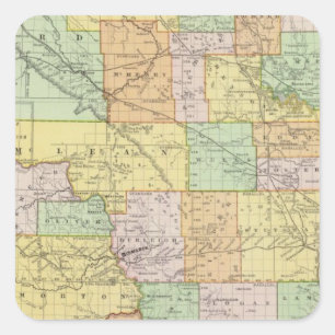 Pegatina Cuadrada Dakota del Norte