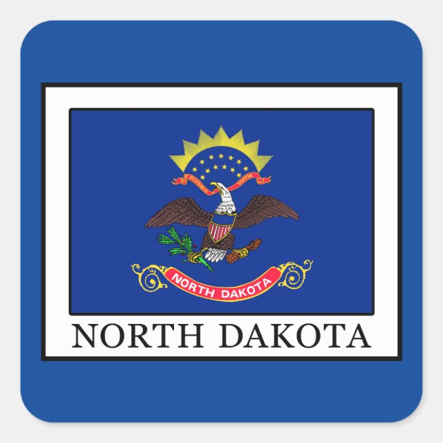 Pegatina Cuadrada Dakota del Norte (Anverso)