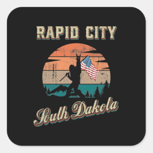 Pegatina Cuadrada Dakota del Sur de Rapid City
