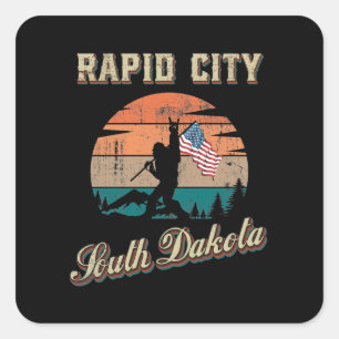 Pegatina Cuadrada Dakota del Sur de Rapid City