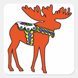Pegatina Cuadrada Dala Moose