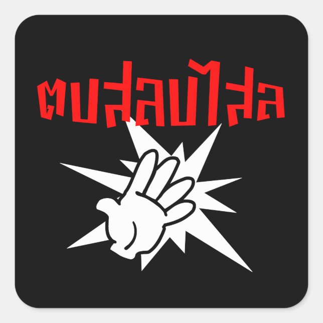 Pegatina Cuadrada Dale una cachetada a Silly Universidad de Beirut,  (Anverso)