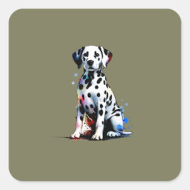 Pegatina Cuadrada Dalmatian Dog
