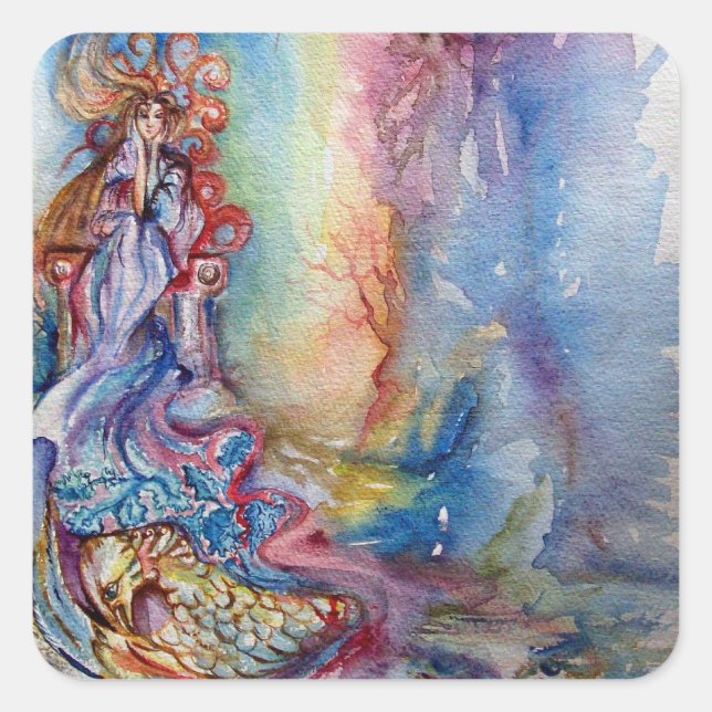 PEGATINA CUADRADA DAMA DEL LAGO (Anverso)