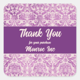 Pegatina Cuadrada Damasco rosa morado