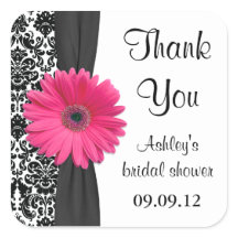 Damask Pink Daisy Boda Bridal Shower
