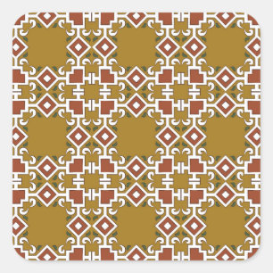 Pegatina Cuadrada Damask sin soldadura: fondo de patrón vintage