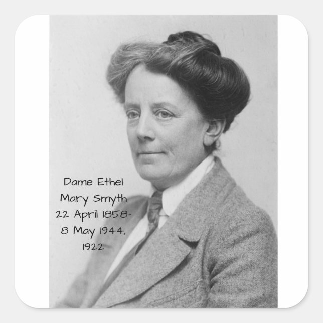 Pegatina Cuadrada Dame Ethel Mary Smyth, 1922 (Anverso)