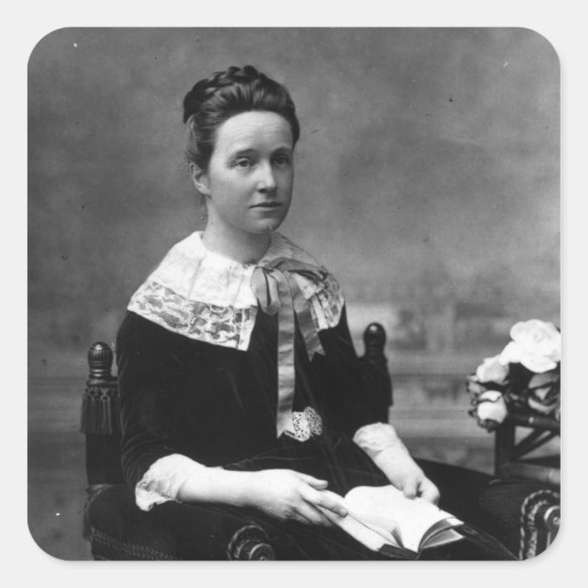 Pegatina Cuadrada Dame Millicent Fawcett, c.1880 (Anverso)