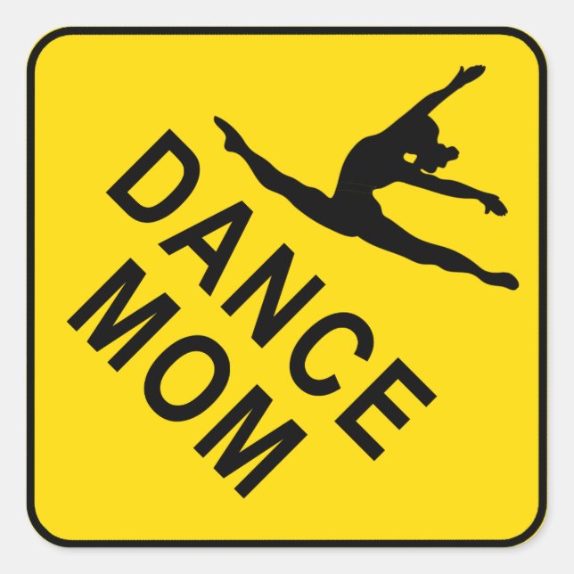 Pegatina Cuadrada Dance Mom (Anverso)