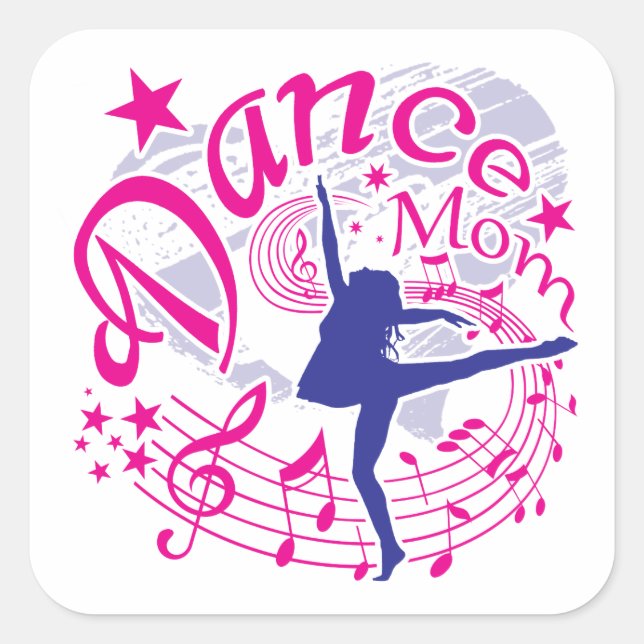 Pegatina Cuadrada Dance Mom (Anverso)